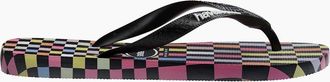 Havaianas Womens Checkerboard Print Thong Toe Flip Flops - Ice Grey Black - Size: 3/3.5/4