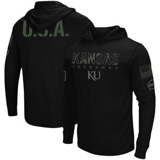 Colosseum Mens Colosseum Black Kansas Jayhawks OHT Military Appreciation Hoodie Long Sleeve T-Shirt at Nordstrom, Size Xxx-Large