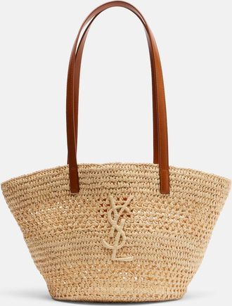 Saint Laurent Borsa a secchiello Panier Small in rafia