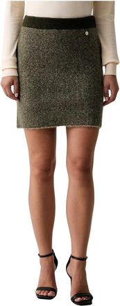 Silvian Heach Gebreide Minirok - Dames - Korte rokken - Groen - S - Wol - Rokken