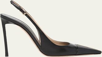 Tom Ford 85mm Shiny Kid Leather Slingback Pumps