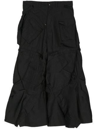 Junya Watanabe asymmetric midi skirt - Black