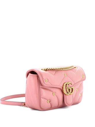 Gucci GG Marmont Flap Bag GG Studded Matelasse Leather Small shoulder bag - women - Calf Leather - One Size - Pink