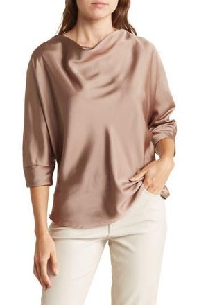 Renee C Cowl Neck Satin Blouse in Dune at Nordstrom Rack, Size X-Small