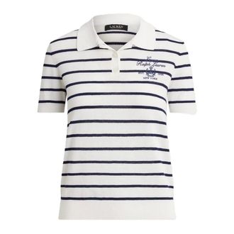 Ralph Lauren Polo Shirts, female, White, Size: L Natrissa Short Sleeve Pullover