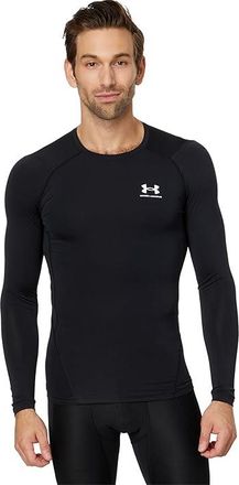 Under Armour Heatgear Armour Compression Long Sleeve Mens Clothing Black/White : 3XL, Polyester