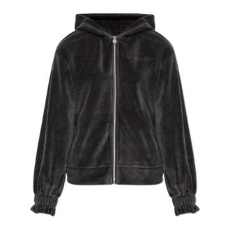 Emporio Armani Fluwelen Hoodie - Dames - Sweatshirts & Hoodies - Grijs - Maat: XS Katoen