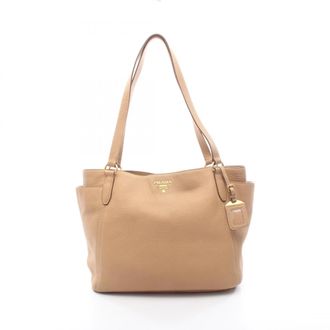 Prada Beige Leather Handbag Tote Bag (Pre-Owned)