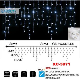 Trade Shop Trade Shop - Tenda Luminosa Natalizia 120led Luce Bianca Fissa + Bianca Intermittente Xc-3971