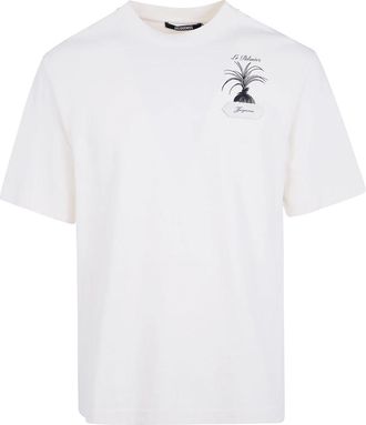 Jacquemus Le T-Shirt Palmier - Heren - T-shirts - Wit - L - Katoen - Tops
