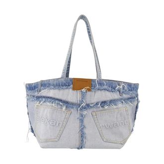 Alexander Wang Punch Denim Large Tote - Dames - Shoppers - Blauw - ONE Size - Denim - Tassen