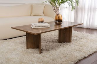 Asir Group LLC Mesa De Centro, Fabricada En Tablero Revestido De Melamina, Color Nogal, Dise&ntilde;o Moderno