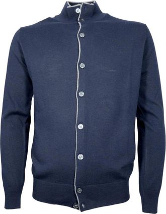 Cashmere Company Luxe Cashmere Cardigan Blauw Slim Fit - Heren - Vesten - Blauw - 2XL - Wol - Truien & Vesten