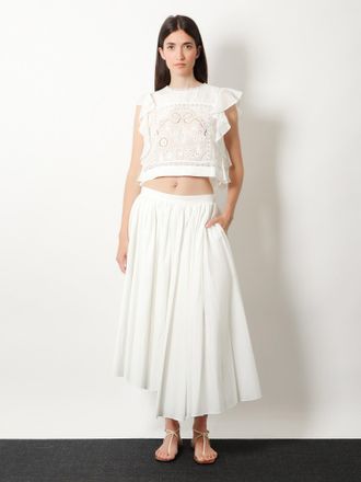 Self Portrait Asymmetrical Flare Skirt - White