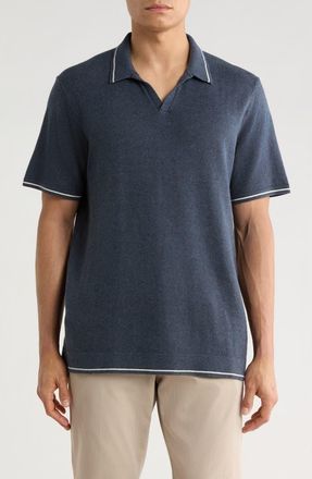 Marine Layer Liam Knit Polo in Dark Indigo at Nordstrom, Size Xx-Large