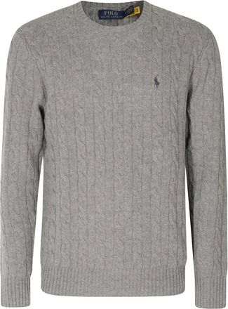 Polo Ralph Lauren Maglione in lana e cashmere a trecce - - Knitwear - Uomo - Grigio - L