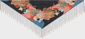 Etro Embroidered Paisley-Print Fringe Scarf
