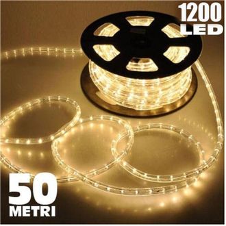 Trade Shop Trade Shop - Tubo Luminoso 1200 Led 50 Mt Bianco Caldo Uso External Controller 8 Usng Luce