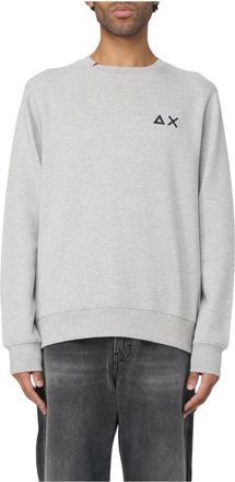 Sun 68 Hoodies & sweatvesten, Heren, Grijs, XL, Katoen, Grijze Logo Sweatshirt voor Mannen