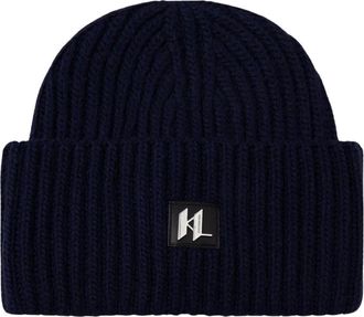 Karl Lagerfeld Muts - Heren - Hoeden - Blauw - L - Wol - Accessoires