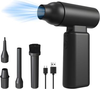 OEM Soplador De Aire Comprimido El&eacute;ctrico 2 En 1 Con Bot&oacute;n Pulsador El&eacute;ctrico Ajustable De 3 Velocidades (67.000 Rpm) Y Motor Sin Escobillas, Soplador A B