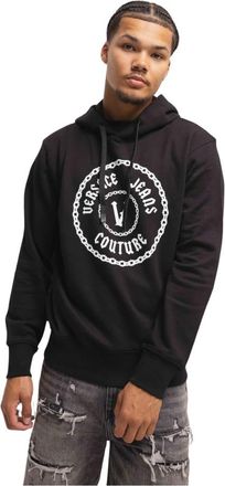 Versace Jeans Couture Chain Hoodie Heren Zwart/Wit - Heren - Hoodies - Zwart - M - Katoen - Hoodies & sweatvesten