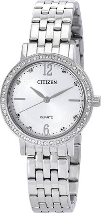 Citizen Quartz Crystal Silver Dial Ladies Watch EL3100-55A