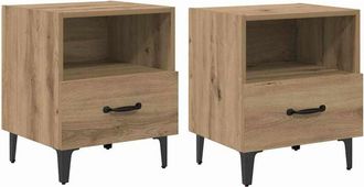 vidaXL Bedside Cabinet with Drawer 2 pcs Artisan oak 40 x 35 x 47.5 cm vidaXL