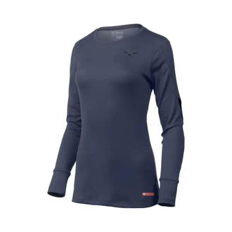 Mizuno Womens Breath Thermo Long Sleeve Top In Indigo/black