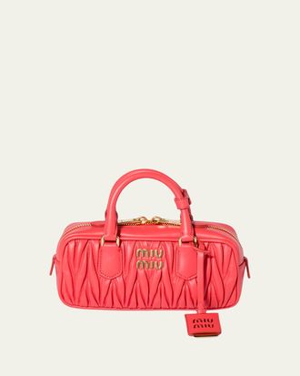 Miu Miu Zip Quilted Leather Top-Handle Bag