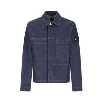 Stone Island Denim Jackets, male, Blue, Size: M Coach Jacket