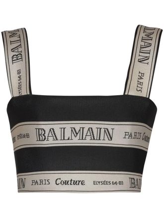 Balmain Cropped Top With Jacquard Effect