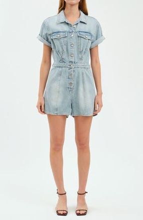 Daze Topanga Denim Romper in Dolphin at Nordstrom Rack, Size X-Small