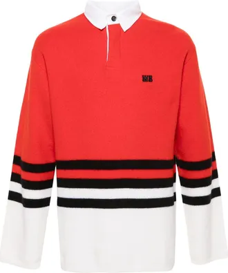 Wales Bonner Cypher polo sweater - unisex - Polyester/Cotton/Wool - M - Red