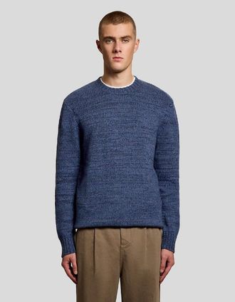 Lyle & Scott Lyle And Scott Mens Knitted Marl Crew Neck Jumper - Navy - Size: 44