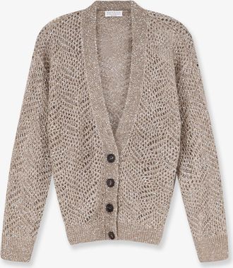 Brunello Cucinelli Cardigan in misto mohair con iconico motivo Dazzling - BRUNELLO CUCINELLI - gender_Woman