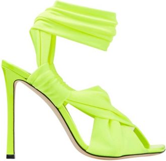 Jimmy Choo London Neoma 110 Glossy Jersey Sandals, Brand Size 39.5 ( US Size 9.5 )