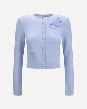 Self Portrait Cardigan lavorato a maglia con fiori Woman L