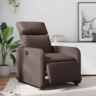 vidaXL Vidaxl - Sill&oacute;n Reclinable El&eacute;ctrico De Cuero Sint&eacute;tico Marr&oacute;n