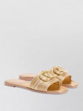 Valentino Garavani vlogo signature leather sandals flat design