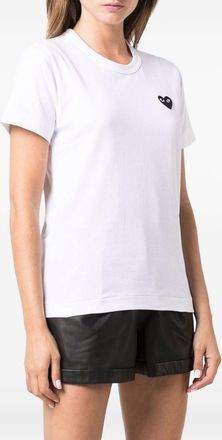 Comme Des Gar&ccedil;ons Black Heart-Patch T-Shirt - White
