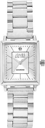 Jones New York Diamond Bracelet Watch, 24mm x 27mm in Silver at Nordstrom Rack