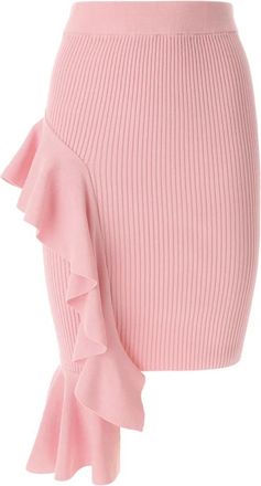 Moschino Roze Hoge Taille Ruffle Rok - Dames - Korte rokken - Roze - L - Rokken