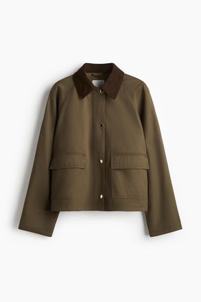 H&M Jacke mit Cordkragen - Green