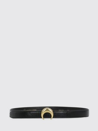 Marine Serre Leather Belt with Crescent Moon Monogram Buckle
