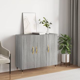 vidaXL Vidaxl - Aparador De Madera De Ingenier&iacute;a Gris Sonoma 90x34x80 Cm