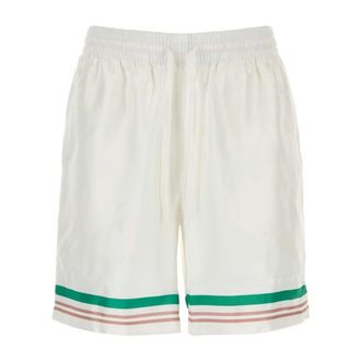 Casablanca Casual Shorts, male, White, Size: M Casa Way Silk Shorts
