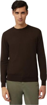 Harmont & Blaine Merino Wol Basic Pullover - Heren - Ronde hals truien - Bruin - 2XL - Wol - Truien & Vesten