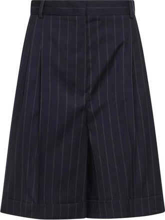 Max Mara Mstere Bermuda Shorts - Dames - Korte Broeken - Blauw - XS - Wol - Korte Broeken