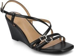 Journee Collection Clinne Wedge Sandal in Black Clinne at Nordstrom Rack, Size 7.5